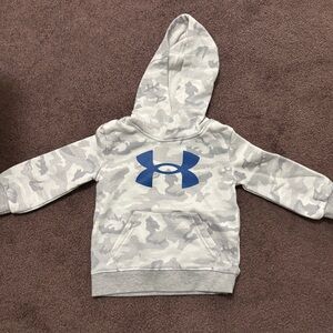 Under Armour Kids Hoodie - Gray Camo with Blue Logo